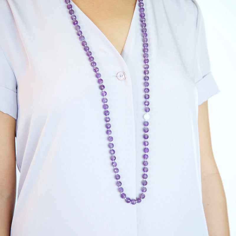 Amethyst with Mother of Pearl Necklace