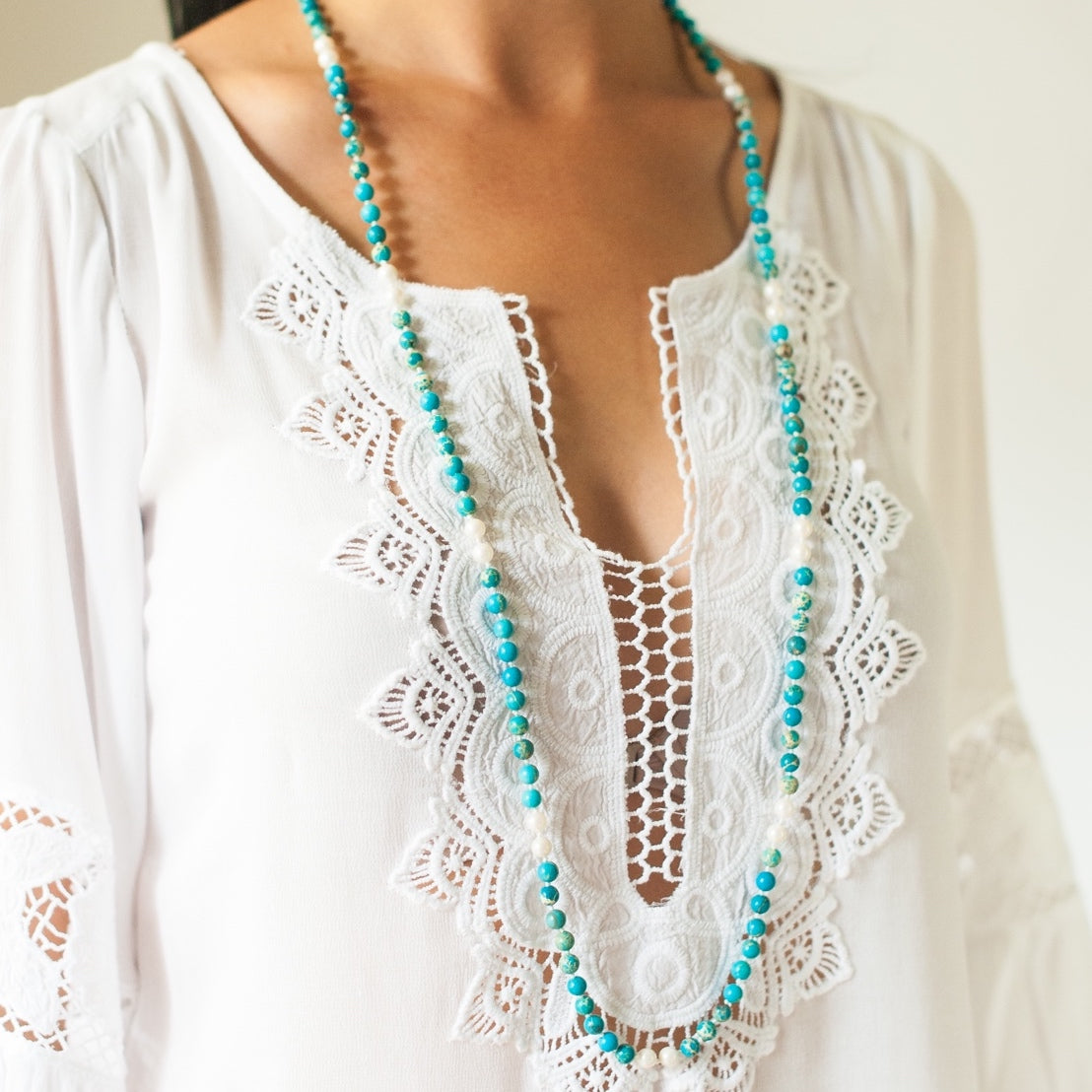 Turquoise Jasper and Mother of Pearl